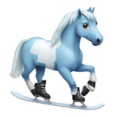 Horse wearing ice skates sticker