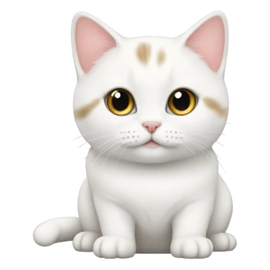 White munchkin cat  sticker