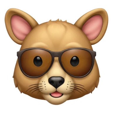 animal head and body wtih sunglasses  sticker