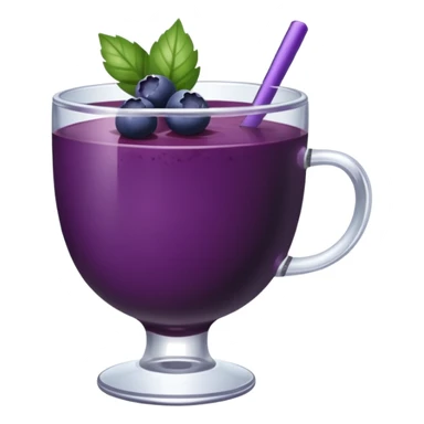 Photo realistc cup transparent Açaí end fruitd sticker