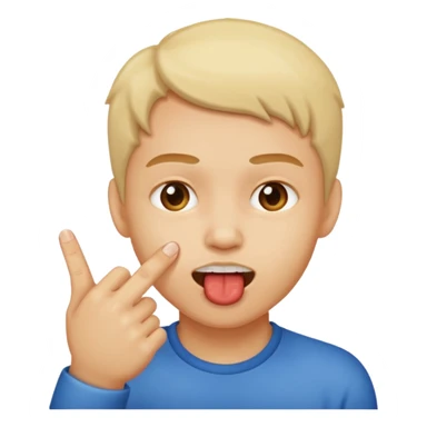 Emoji mordiéndose el dedo coqueto sticker