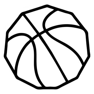 basketball polygonal outlined icon sticker