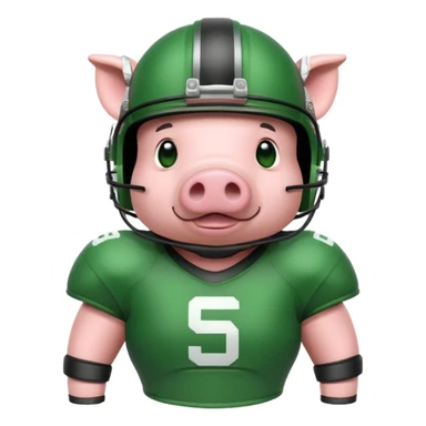 american football player pig green sticker