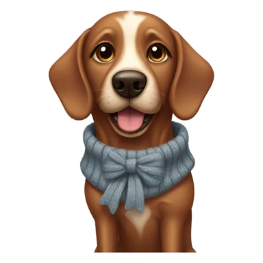 brown dog with a bow and cosy jumper  sticker