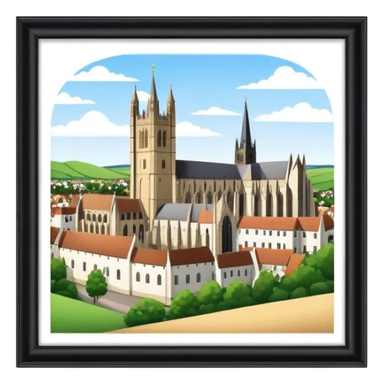 Cinematic realistic view of Canterbury sticker