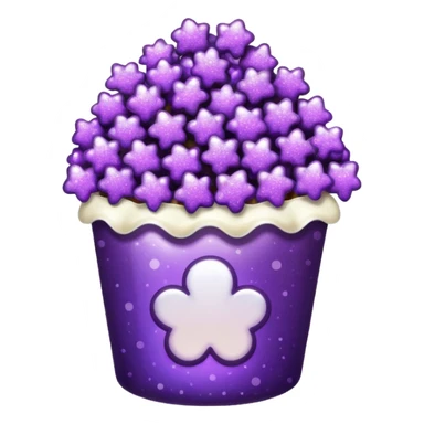Glitter purple popcorn sticker