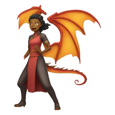 Lady Dragon breathing fire sticker