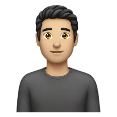 White man black hair sticker