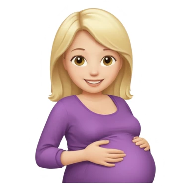Pregnant woman blonde hair sticker