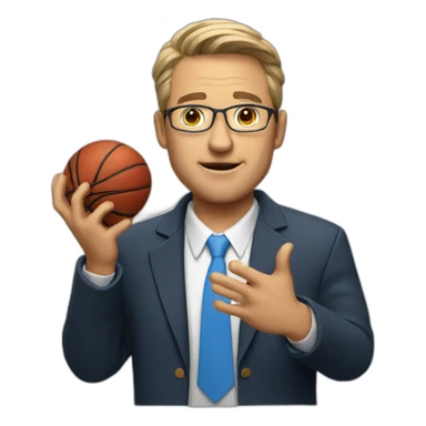 a coach with a brin in his hands sticker