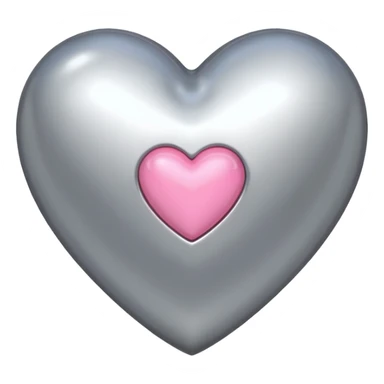 silver heart with one pink mini heart inside of it  sticker