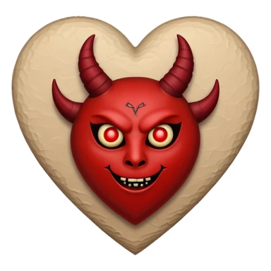 beige heart satanic sticker
