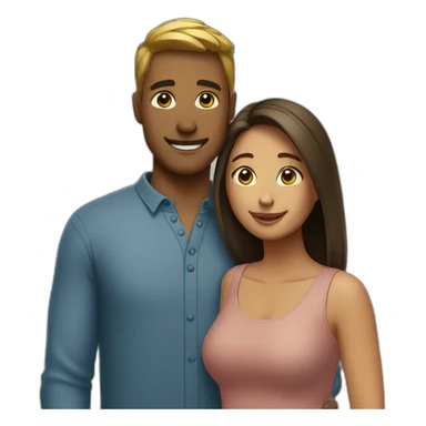 a couple infront of a house sticker