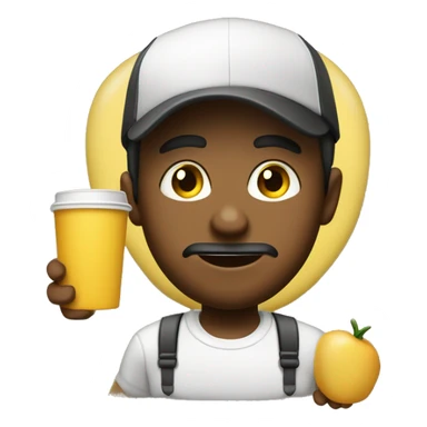 delivery de comida con una remera negra y amarilla que diga osvaldos sticker