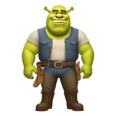 Redneck, shrek, beefy sticker