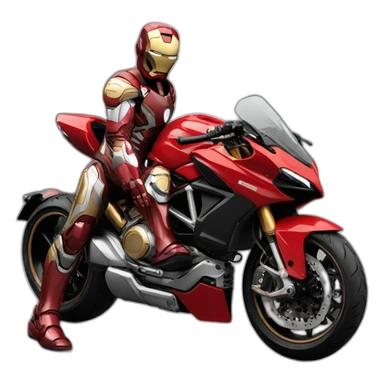 iron man with ducati byke sticker