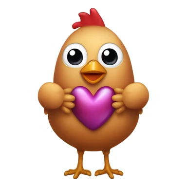 Chicken and onion holding hands with heart eyes sticker