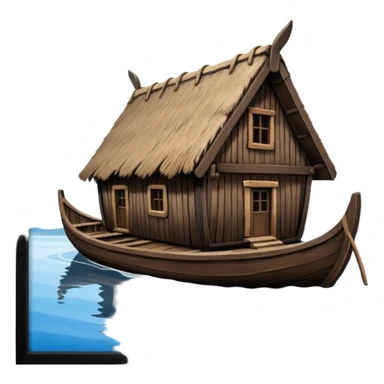viking house from a ship sticker