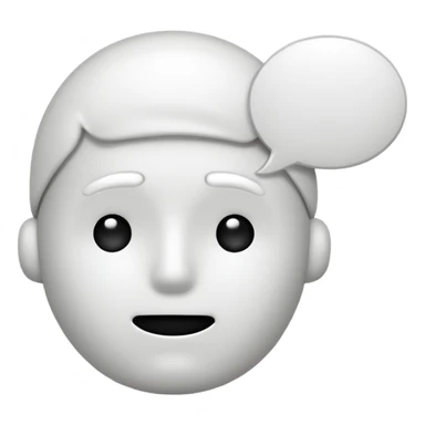 A very simple white stickman with no dostinc features but a mouth with awhite bubble chat above his head sticker