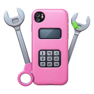 pink girly cellphone with a wrench sticker