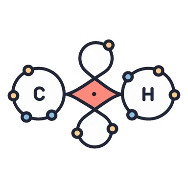 Chemical valency diagram showing electron bonds between atoms sticker