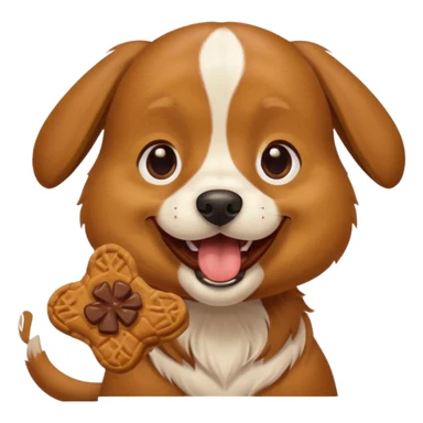 dog eating dog treat sticker