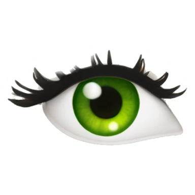 Single green eye with large volume eyelash extensions  sticker