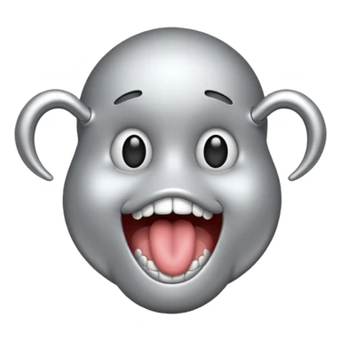 a tongue made of silver sticker