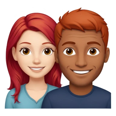 White red hair girl and brown indian guy couples sticker