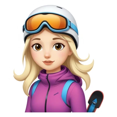 Cute girl skiing sticker