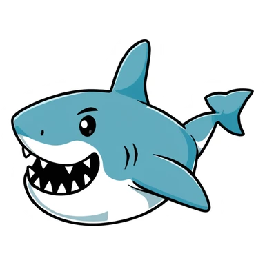 angry shark showing middle fin sticker