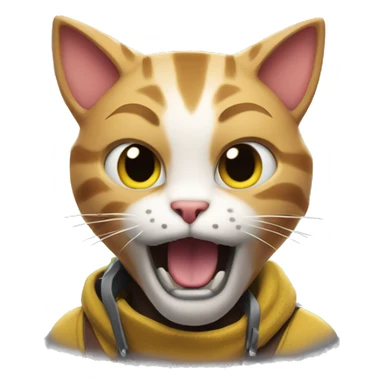 cat playing fortnite sticker