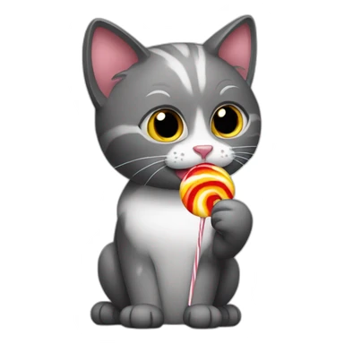 Cat eating lolipop sticker