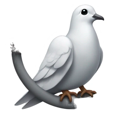 dove wearing headphones sitting on peace symbol sticker