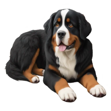 Bernese mountain dog sitting on pug sticker