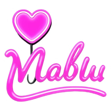 glowing pink neon sign that says "Malibu" in cursive  sticker