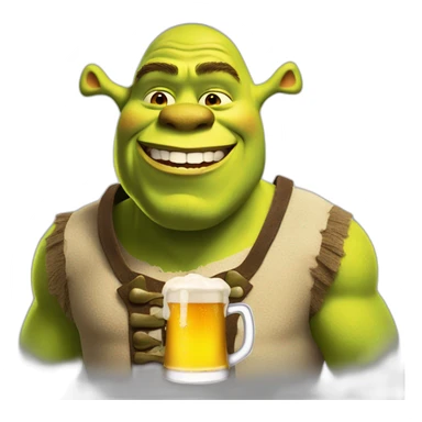 shrek with beer sticker