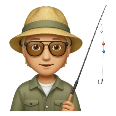 
man sitting fishing sticker