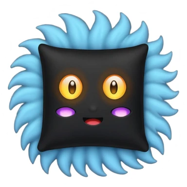a black  pillow with dark aura coming out of it  without face  sticker