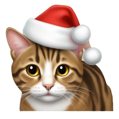 tabby cat wearing a santa hat sticker