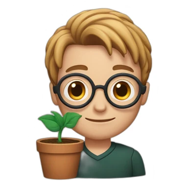 harry Potter with a flower pot in his hand sticker
