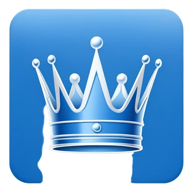 plain blue blueprint plan, side view, with a simple white line crown sketch sticker