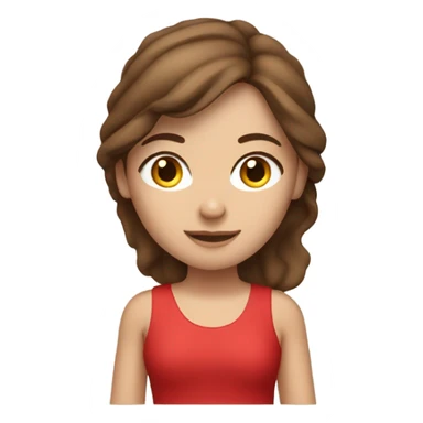 Pilates brown hair girl red clothes  sticker