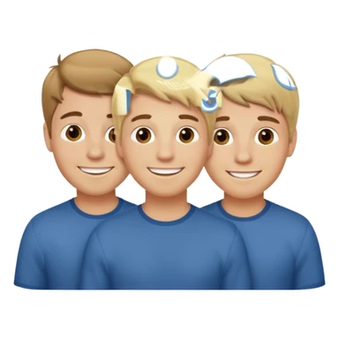 three brothers one blonde two with brown hair sticker