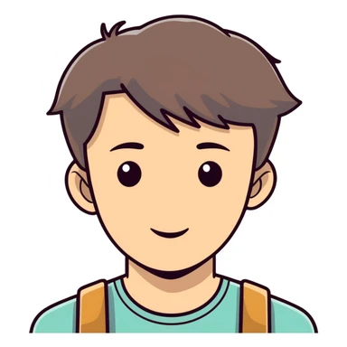 Make with brown hair and grey patch on side sticker