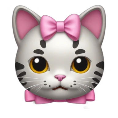 cat hello kitty with pink bow sticker