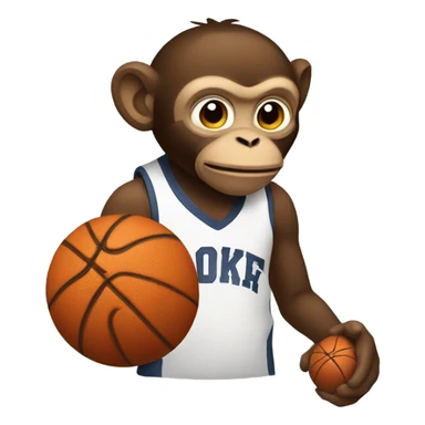 a monkey with a basketball sticker