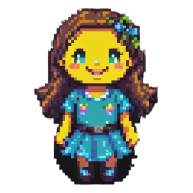 girl with smile sticker