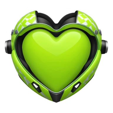 Create a Florecent green heart emoji with the same patterns as Lando Norris's helmet sticker