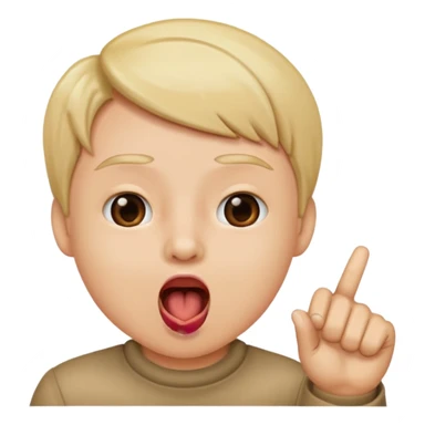 Point at mouth with mouth open  sticker